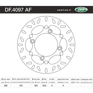 NEWFREN Féktárcsa DF.4097AF