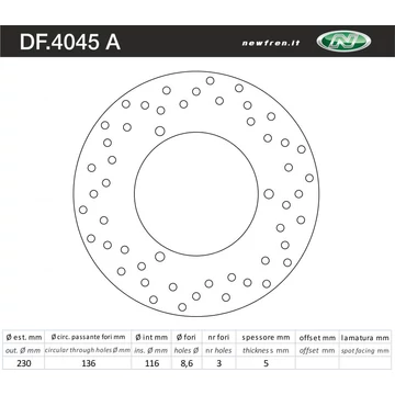 NEWFREN Hátsó féktárcsa Yamaha YP 250 MAJESTY 00-03 