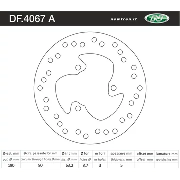 NEWFREN Hátsó féktárcsa Yamaha YP 125 E MAJESTY 01-10 