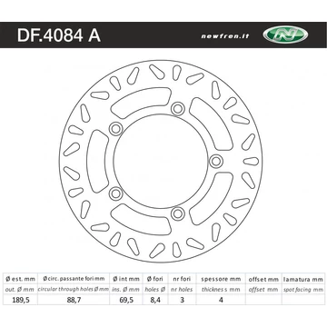 NEWFREN Féktárcsa DF.4084AFC