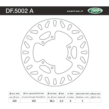 NEWFREN Hátsó féktárcsa Yamaha XT 600 87-90 