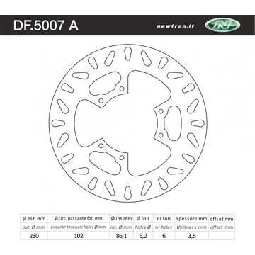 NEWFREN Első féktárcsa Yamaha YZ 125 85-89 