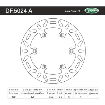 NEWFREN Hátsó féktárcsa GasGas MC 250 22-24 