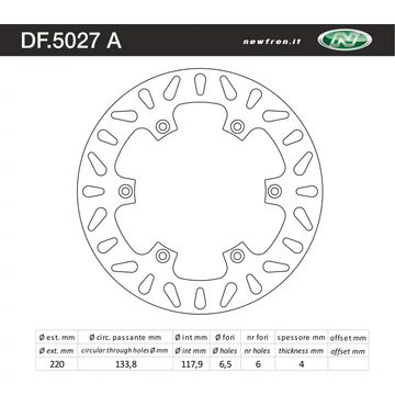 NEWFREN Hátsó féktárcsa Suzuki DR Z 400 E 00-09 
