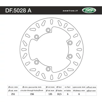 NEWFREN Hátsó féktárcsa Suzuki DR 600 S 86-88 