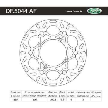 NEWFREN Első féktárcsa Kawasaki KX 125 87-04