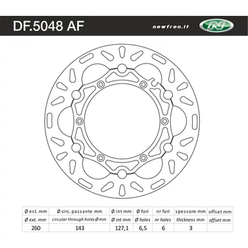 NEWFREN Első féktárcsa BETA RR 498 4T ENDURO 12-14 