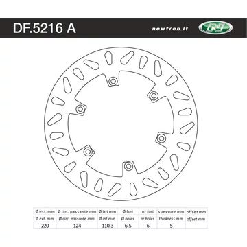 Hátsó féktárcsa Aprilia MOTO 650 6.5 95-00 