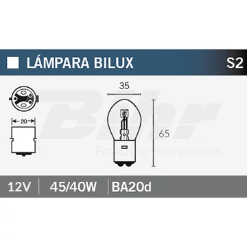 Izzó 12V 45/40W BA20d