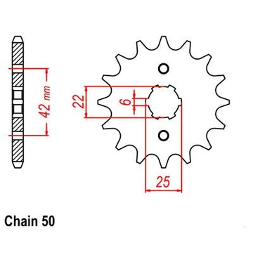 SUNSTAR Első Lánckerék LKS50816