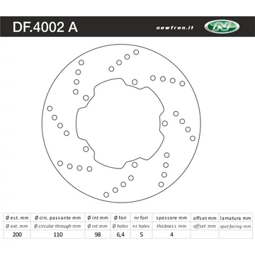 NEWFREN Féktárcsa DF.4002A