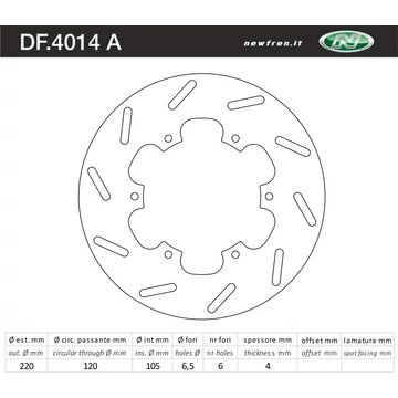 NEWFREN Féktárcsa DF.4014A