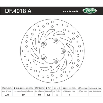 NEWFREN Féktárcsa DF.4018A