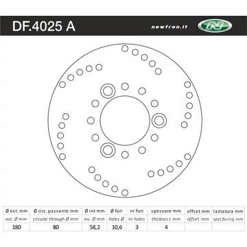 NEWFREN Féktárcsa DF.4025A