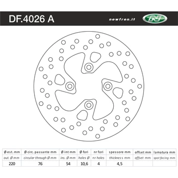 NEWFREN Féktárcsa DF.4026A