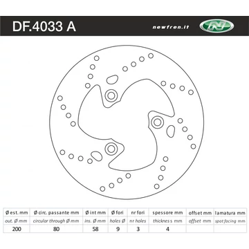 NEWFREN Féktárcsa DF.4033A