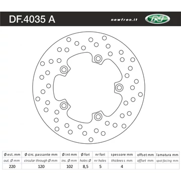 NEWFREN Féktárcsa DF.4035A