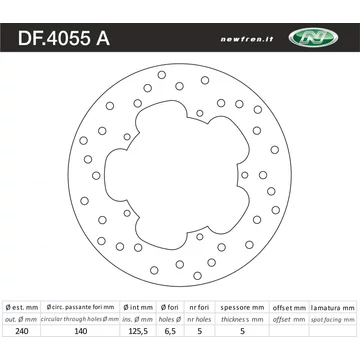 NEWFREN Féktárcsa DF.4055A