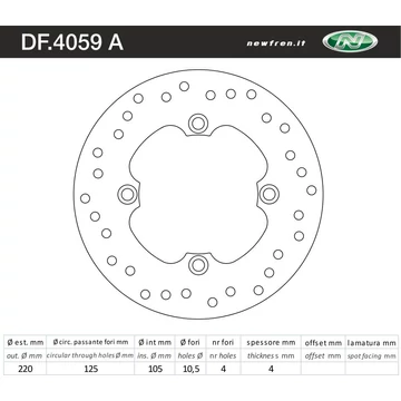 NEWFREN Féktárcsa DF.4059A