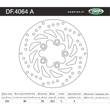 NEWFREN Féktárcsa DF.4064A