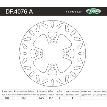 NEWFREN Féktárcsa DF.4076A