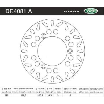 NEWFREN Féktárcsa DF.4081A