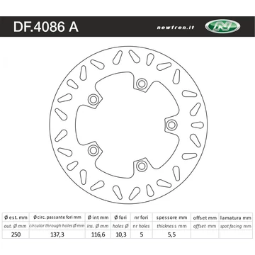 NEWFREN Féktárcsa DF.4086A