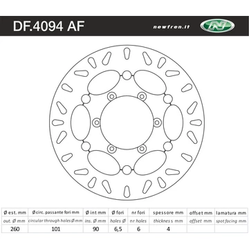 NEWFREN Féktárcsa DF.4094AF