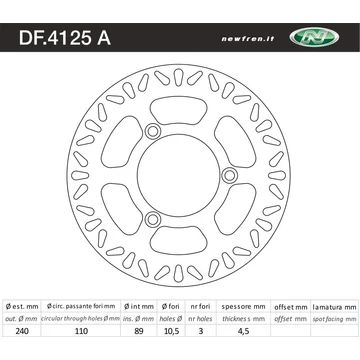 NEWFREN Féktárcsa DF.4125A