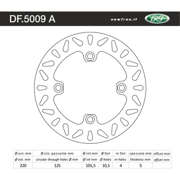 NEWFREN Féktárcsa DF.5009A