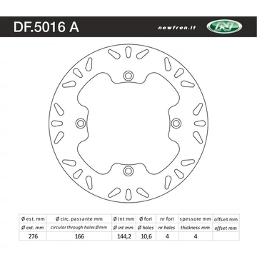 NEWFREN Féktárcsa DF.5016A