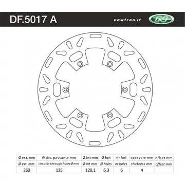 NEWFREN Féktárcsa DF.5017A