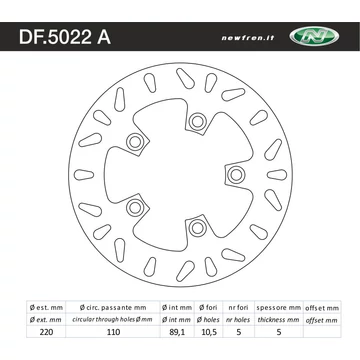 NEWFREN Féktárcsa DF.5022A