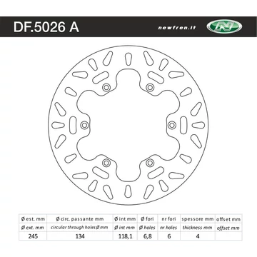 NEWFREN Féktárcsa DF.5026A