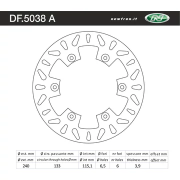 NEWFREN Féktárcsa DF.5038A