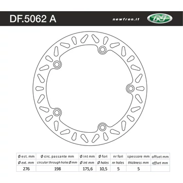 NEWFREN Féktárcsa DF.5062A