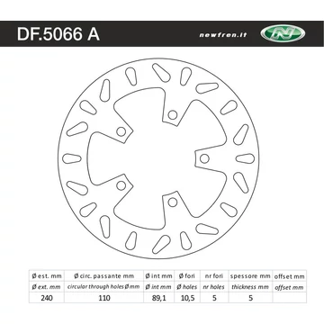 NEWFREN Féktárcsa DF.5066A