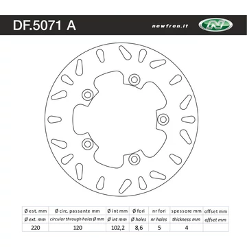 NEWFREN Féktárcsa DF.5071A