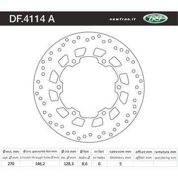 NEWFREN Féktárcsa DF.4114A