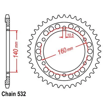 Hátsó Lánckerék LKS8652-45