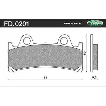 NEWFREN Első fékbetét Yamaha FZR 1000 R 94-95 (ERŐSÍTETT ORGANIKUS)