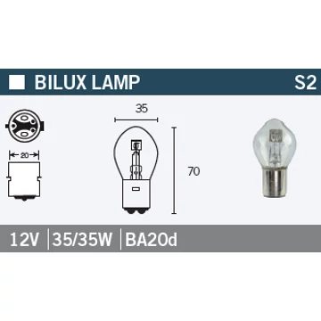 Izzó 12V 35/35W BA20D 395 ELTA