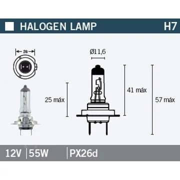 Izzó 12V 55W H7 PX26d