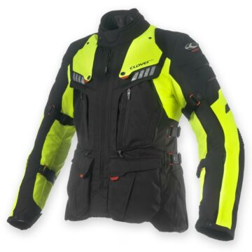 Textil motoros kabát, CLOVER Crossover-3 WP Airbag, sárga-fekete