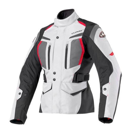Női motoros kabát, CLOVER Storm-2 WP Lady, szürke-fekete