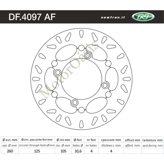 NEWFREN Féktárcsa DF.4097AF