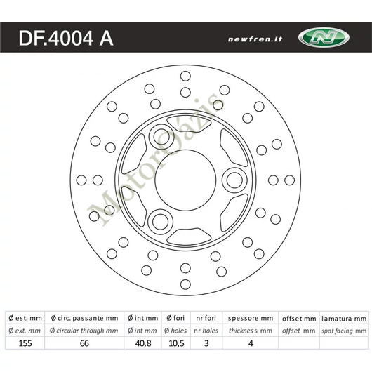 NEWFREN Első féktárcsa Aprilia AMICO 50 92-
