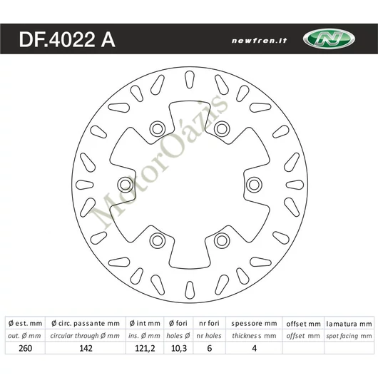 NEWFREN Féktárcsa DF.4022A