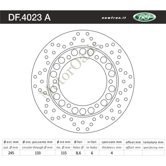 NEWFREN Hátsó féktárcsa Ducati ST4  916 99-03