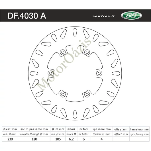 NEWFREN Féktárcsa DF.4030A